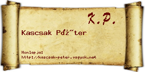 Kascsak Péter névjegykártya